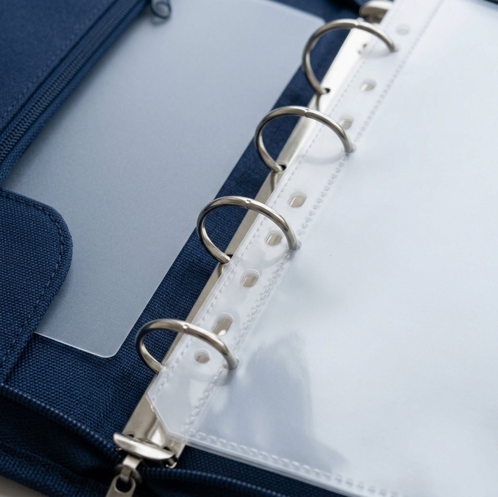 Klnxd A5 Six Ring Ticket Receipt Pocket Binder Navy - Detail view
