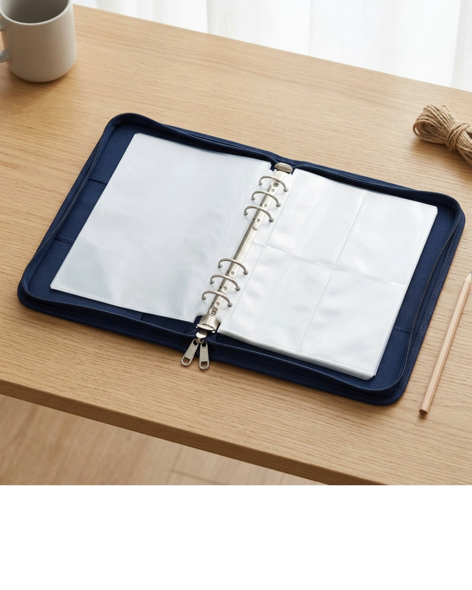 Klnxd A5 Six Ring Ticket Receipt Pocket Binder Navy - Lifestyle view