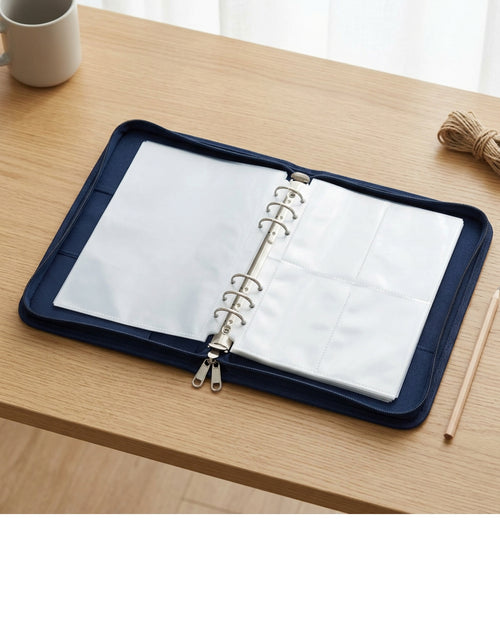 Klnxd A5 Six Ring Ticket Receipt Pocket Binder Navy - Lifestyle view