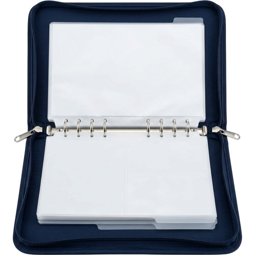Klnxd A5 Six Ring Ticket Receipt Pocket Binder Navy - Product view