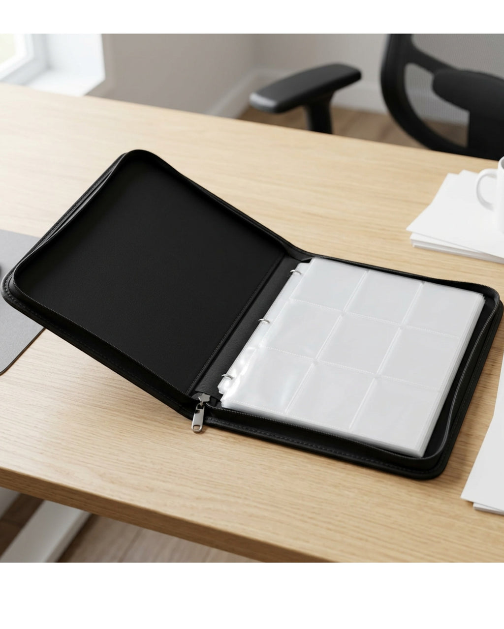 Klnxd Nine Pocket Zip Card Binder Black - Lifestyle view